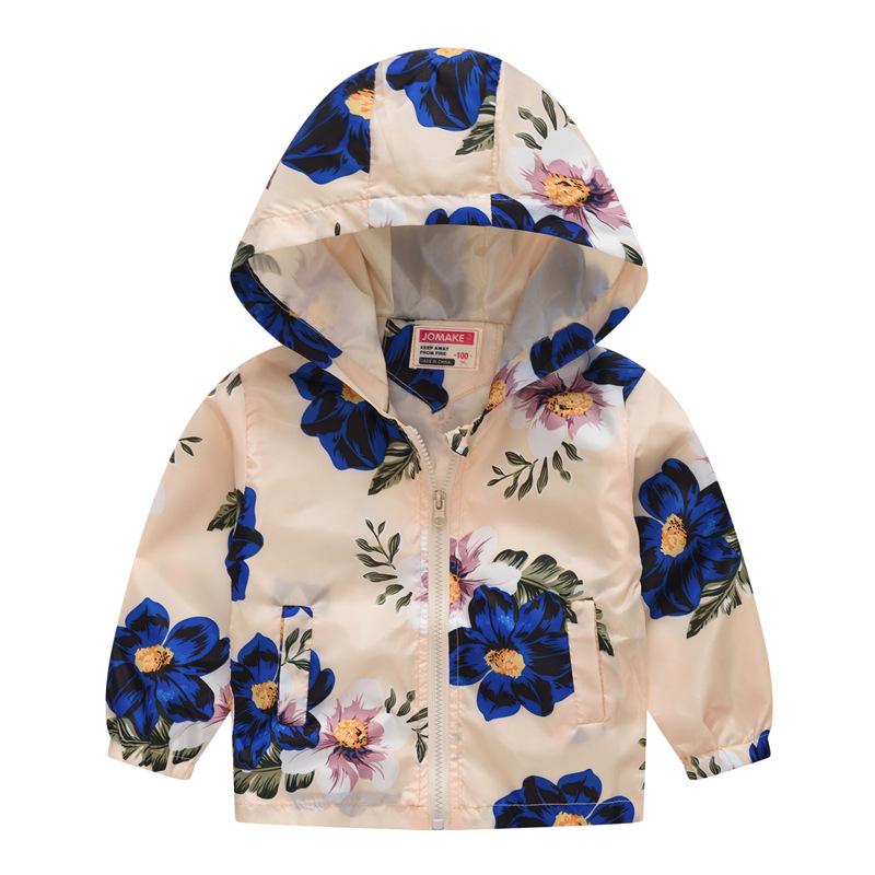 Bedruckte Jacke Strickjacke Kinder Mädchen Jungen Kapuzen Langarm Reißverschluss Blumen Auto Cartoon Windjacke
