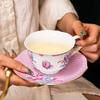 Coffee Cup And Saucer Set, High-End Afternoon Tea, Warm Flower Tea Cup Matching, Simple And Small Fresh Coffee Cup