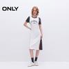 ONLY Women's Letter Print Round Neck T-Shirt Midi Dress