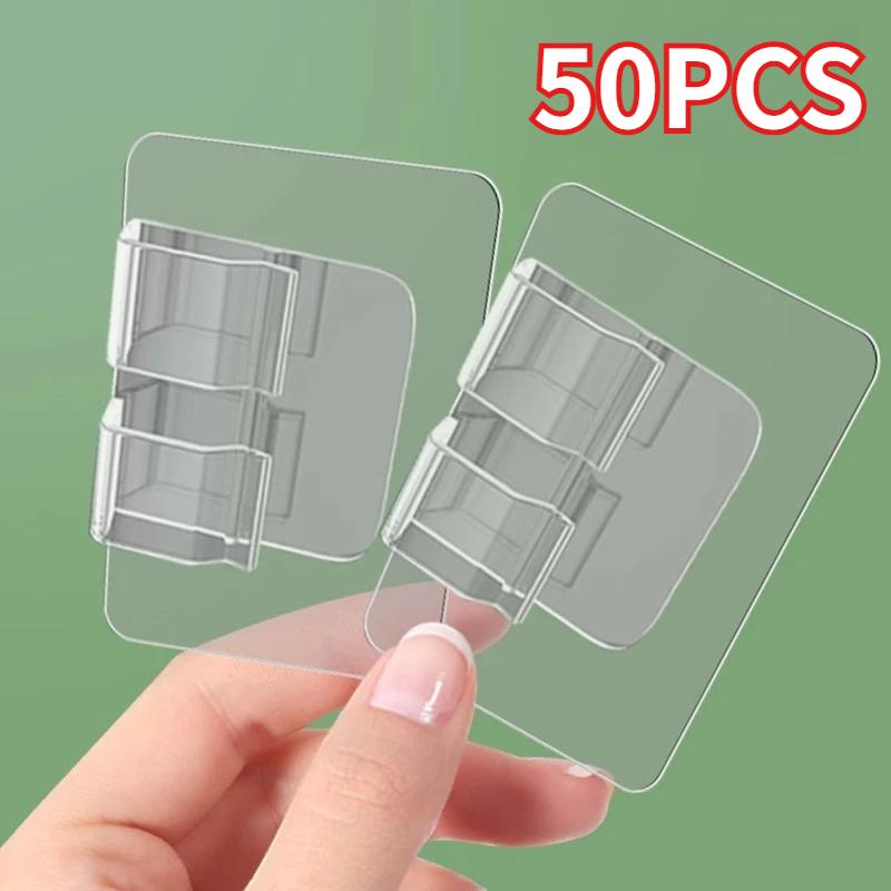 Klebehaken für Outdoor-Lichterketten-Clips, Transparente Starke Selbstklebende Haken für Zuhause, Badezimmer, Küche, Wandhaken