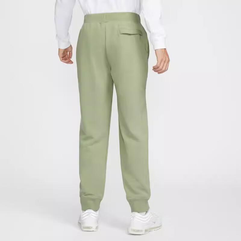Nike Comfortable Warm Skin-Friendly Fitted Cuffed Long Pants Knitted Sports Pants Men bottoms Oil-Green White 528717-386