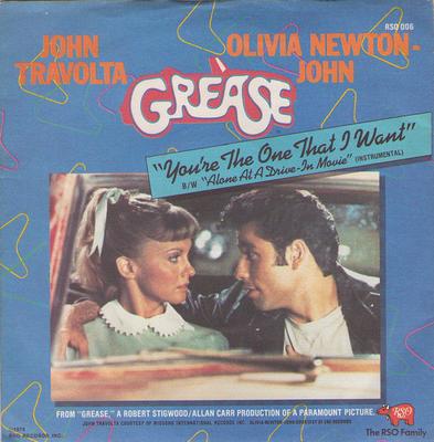 7inch Record JOHN TRAVOLTA & OLIVIA NEWTON-JOHN - You're The One That I Want  RSO006 RSO 1978 UK Pop Used