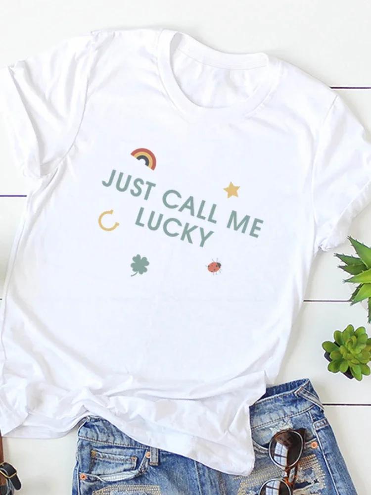 Just Call Me Lucky Stars Print Women T Shirt Short Sleeve O Neck Loose Women Tshirt Ladies Tee Shirt Tops Camisetas Mujer