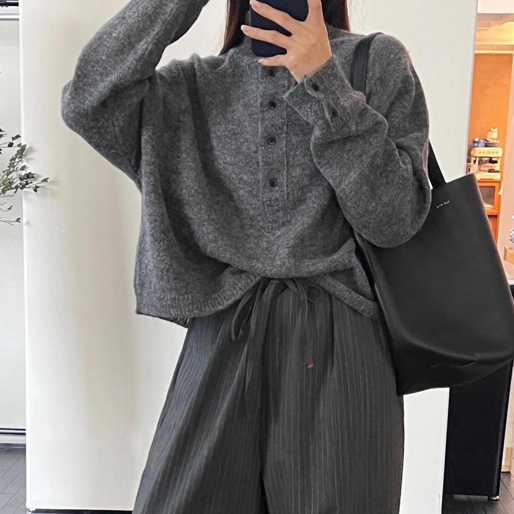 Cor24 Women's Red Baby Alpaca Wool Pullover - Soft, Warm, Long-Sleeved Half-Collar Sweater for Autumn & Winter