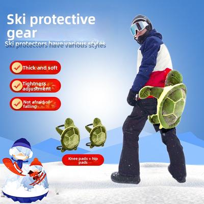 Sada chráničů lyžařského vybavení Little Turtle, chrániče loktů, chrániče kyčlí, zimní snowboardové a lyžařské ochranné pomůcky, plyšové hračky pro rodiče a děti