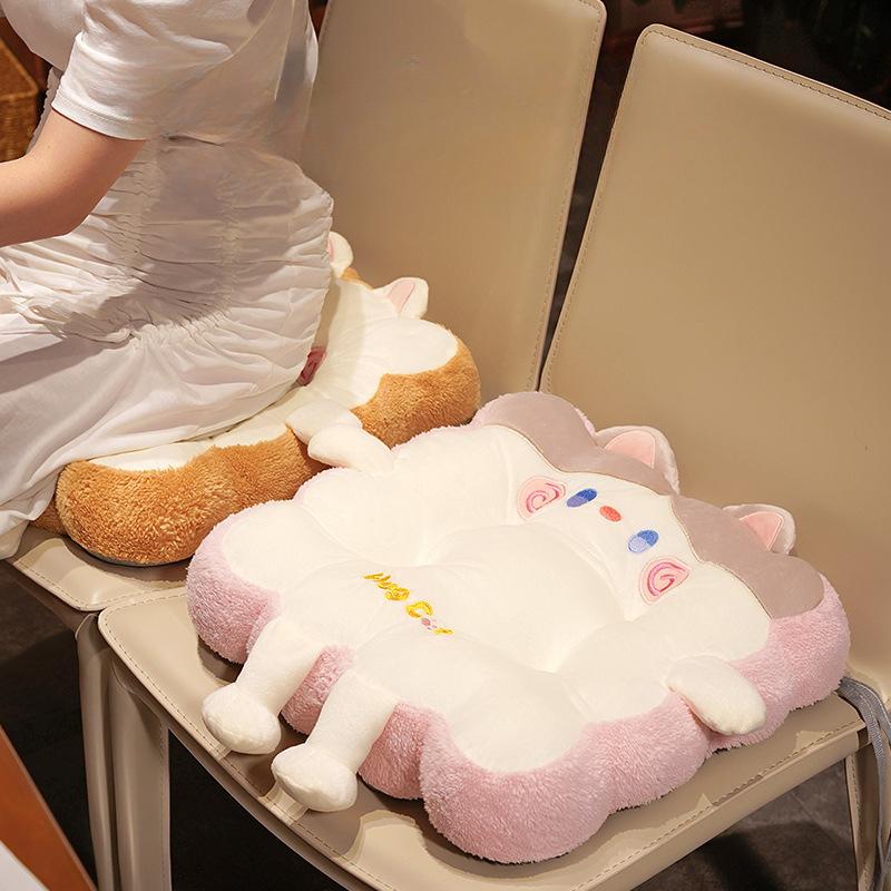 Cute Kitten Seat Cushion Soft Thick Plush Back Cushion for Office Chair Room Decor Plush Cushion Car Seat Cushions