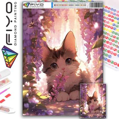 Pittura Diamante Rotonda Completa Fai da Te Punto Croce 3D Animale Carino Fiore Scena di Casa Arte Decorativa Pittura Diamante Diamond Art 5D