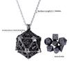 Hollow Dices Pendant Necklace for Women Adjustable Length Chain Jewelry Accessories