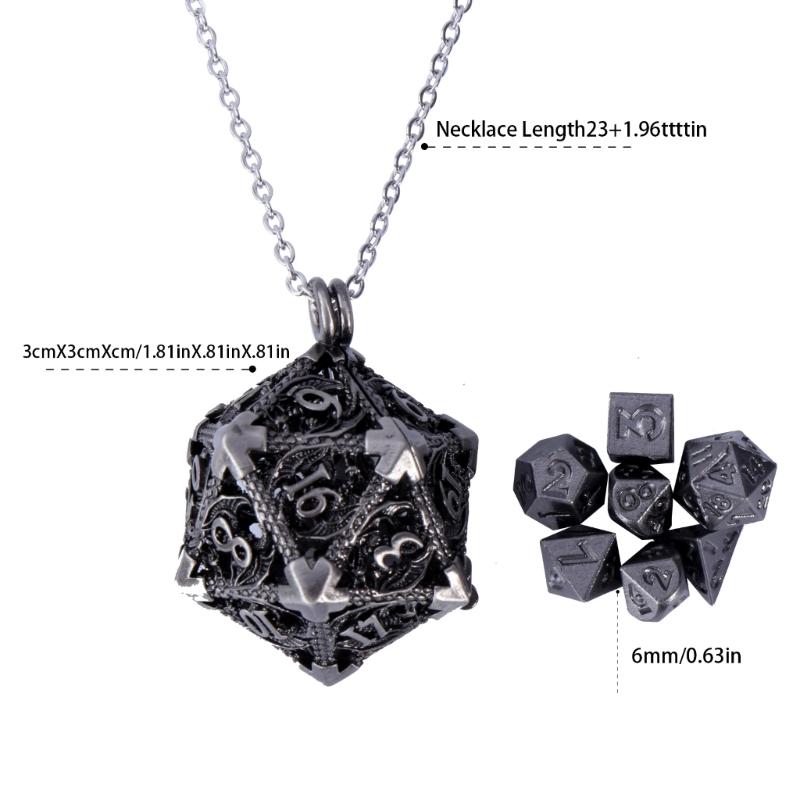 Hollow Dices Pendant Necklace for Women Adjustable Length Chain Jewelry Accessories