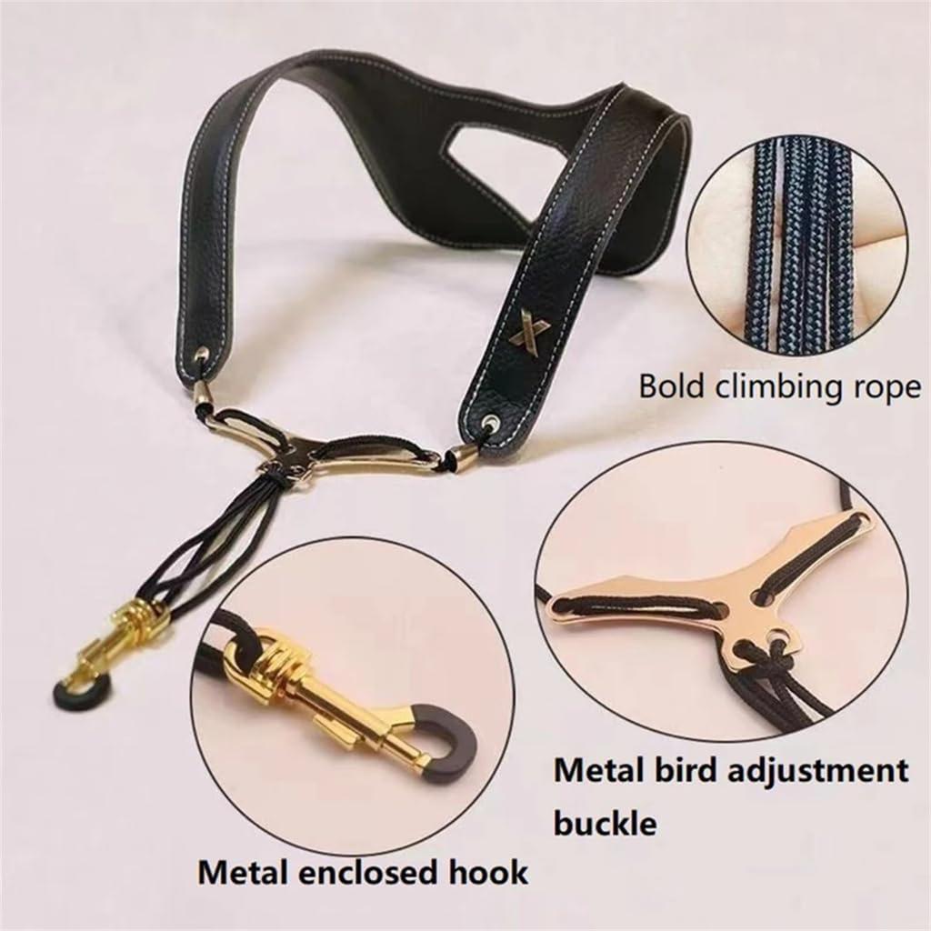 Miwayer Saxophone Neck Strap Breathable Premium Leather with Ergonomic Design: Shoulder Support for Saxophones