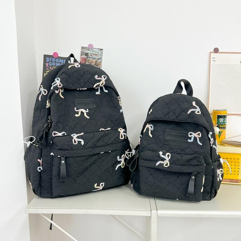 Women's Large Capacity Backpack Bow Commuter Student Schoolbag