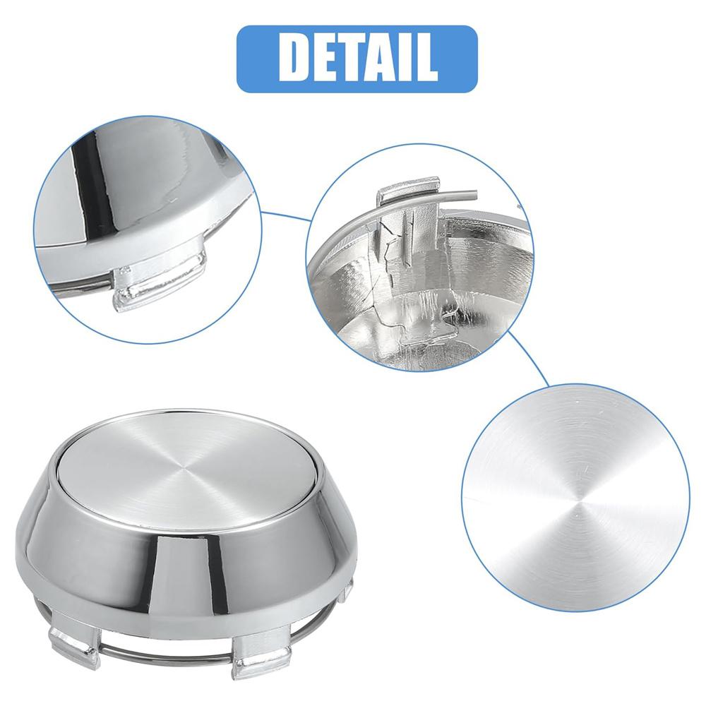 4x For Wheel Center Cap Universal Rim Chrome Hub Cap 60mm No Logo Silver Base