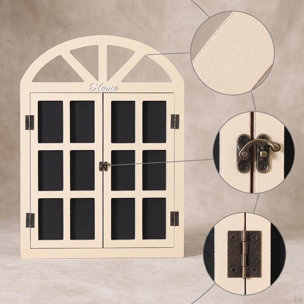 Arched Window Frame with Chalkboard Rustic Shutters Vintage