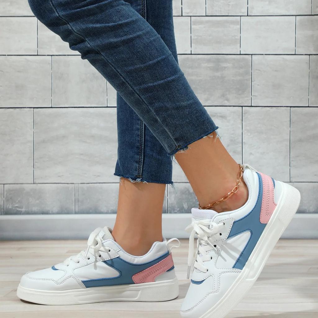 White Shoes PU Leather Board Shoes Women Breathable Casual Sneakers Men Lace-up Trendy Running Trainers Anti-slip Waterproof