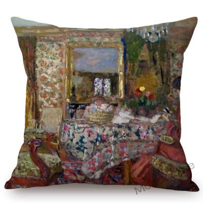 French Painter Edouard Vuillard Abstract Impressionism Home Decorative Oil Painting Sofa Throw Pillow Cases Linen Cushion Cover