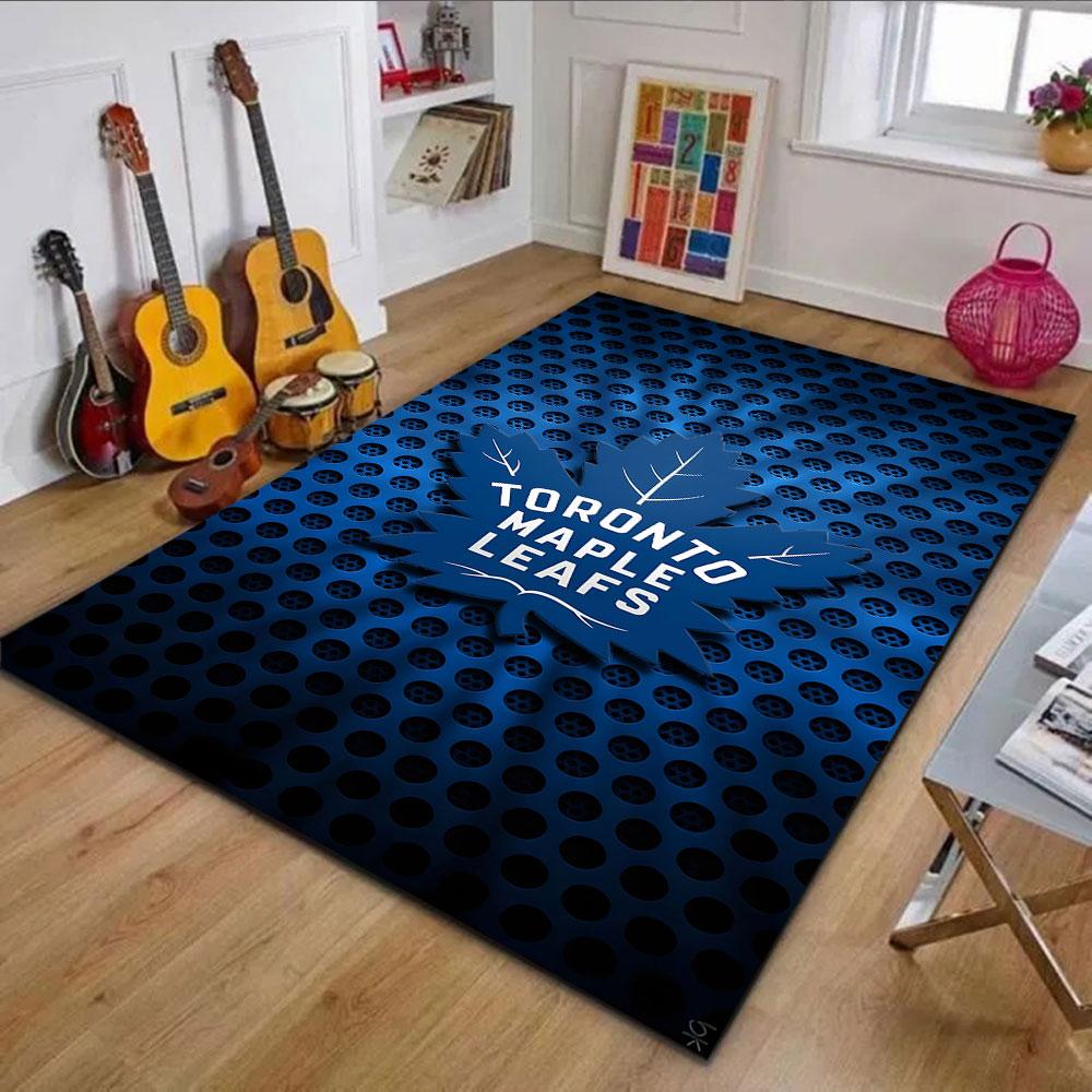 Toronto Maple Leafs Logo Design Patterned Carpet, Non Slip Mat Suitable for Living Room and Bedroom Sofas