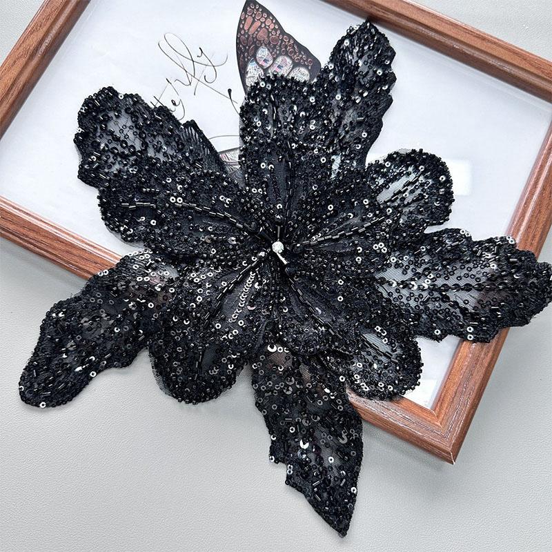 

1шт корсаж многослойный полиэстер ручная работа ткань наклейка аппликация пайетки одежда ткань швейный материал чёрный