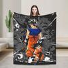 Black  White Goku Dragon Ball Flannel Blanket  Soft Durable Bedding Throws For Couch Bed Picnic Bedspread Sofa Bed Cover