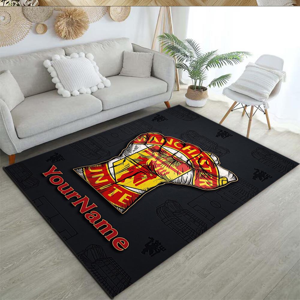 Manchester Personalized Text Carpet Perfect for Foyer Hallway Game Room Living Rooms Antislip Carpet Anime Office Decor
