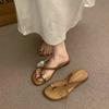 Retro brown premium open-toed sandals fairy shoes new summer flat-bottomed vacation cool slippers
