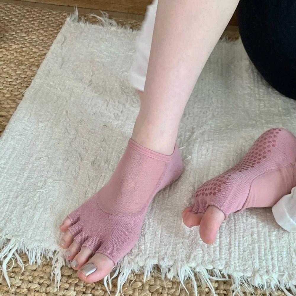 Non Slip Sole Yoga Socks Grip Socks Open Toe Socks Soft Five Toe Socks Ballet Sports
