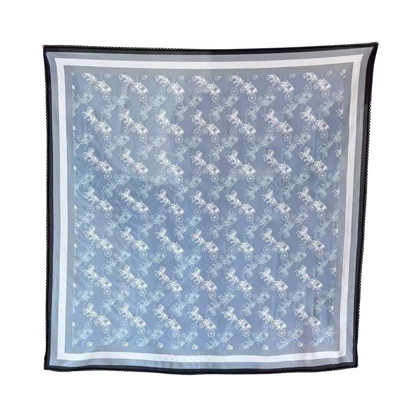 NINA SOLOR Double Crepe Mulberry Silk Square Scarf