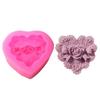 3D Rose Bowknot Flowers Silicone Chocolate Mould Heart Love Soap Mold Candle Polymer Clay Mold Crafts DIY Forms Soap Base