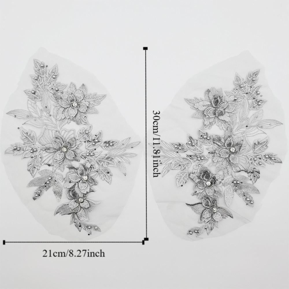 Luxury 3D Flower Patch Flower Embroidery Flower Embroidered Patches  Bridal Gown Decor