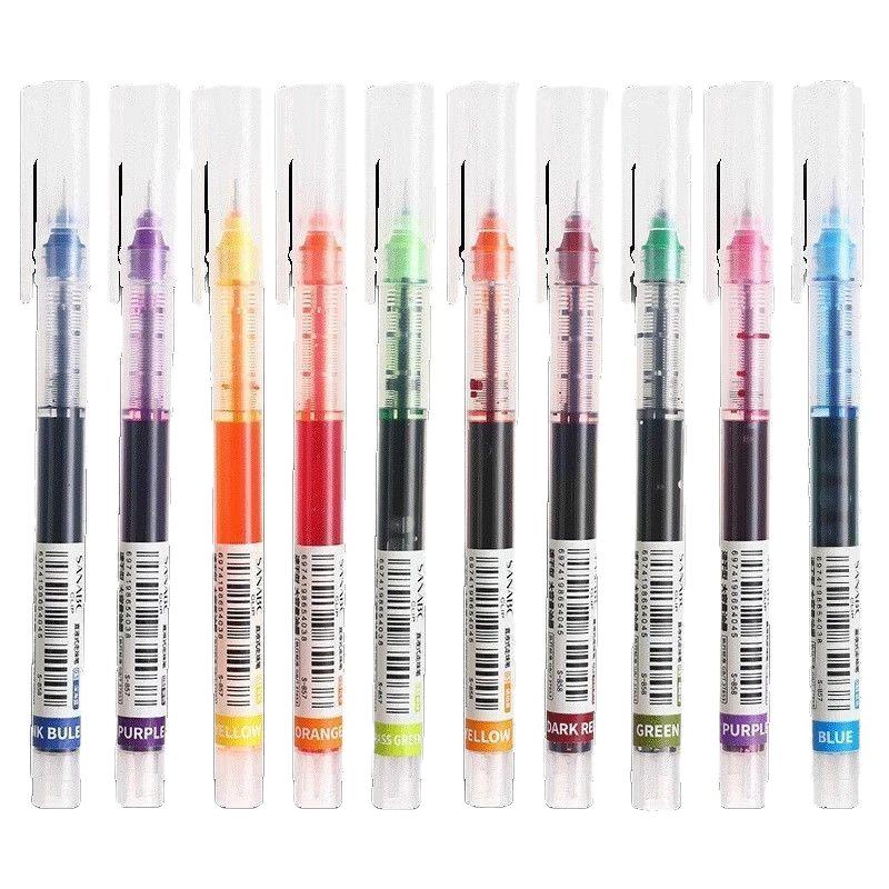 12-Color Quick-Drying Large Capacity Rollerball Pens, 0.5mm Ink, Cute Multi-Color Set