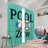 2pcs 2D flat printing Party Window Curtains Pool Beach Ball Lifesaver Fabric Without Electricity All Season Party & Holiday