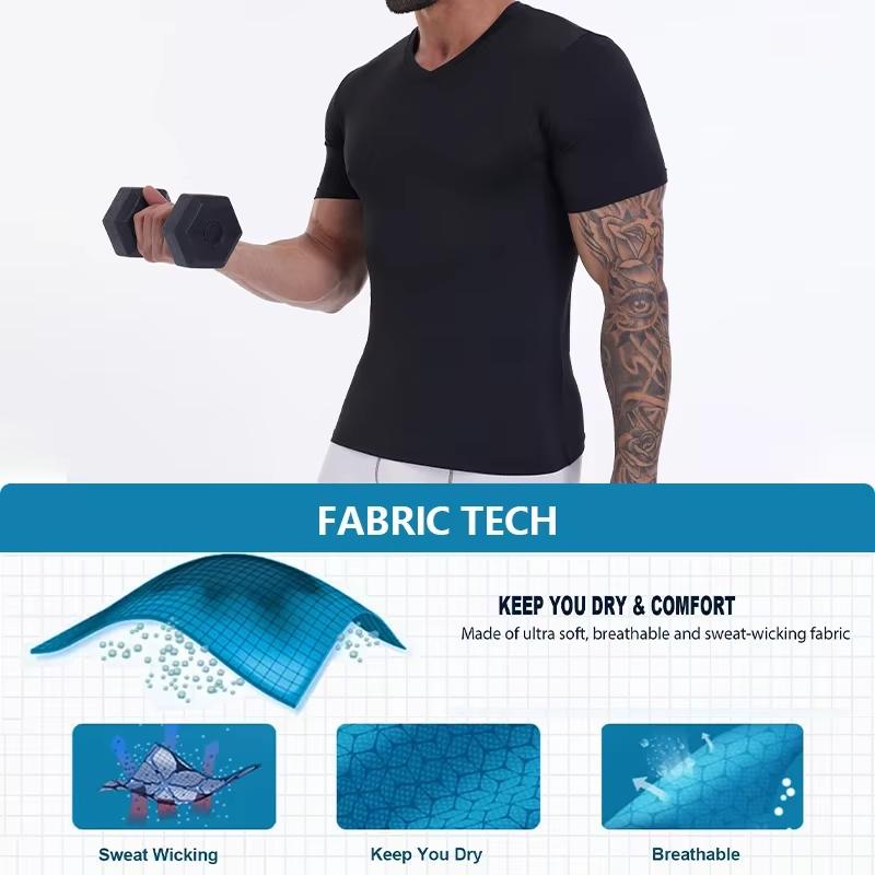 Kompressionsshirt Herren Fitness Gym Body Shaper Sport Lauf Kurzarm T-Shirt Rashgard Tops T-Shirt Quick Dry Tops Männliche Shapewear