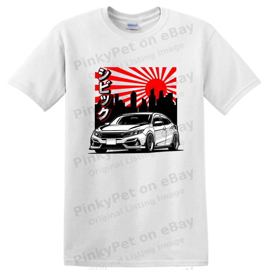 Car Enthusiast T Shirt Cool Japanese Style Civic Graphic Tee Art Design