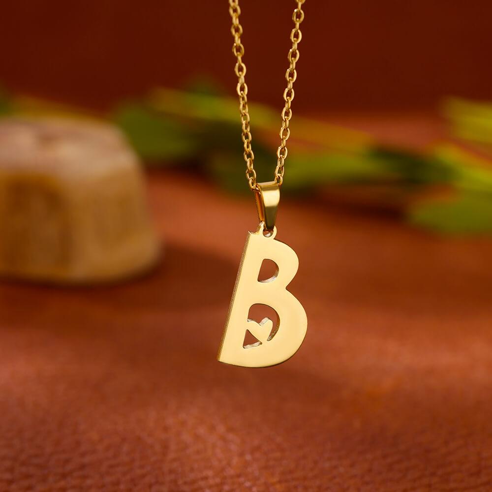 

Stainless Steel Heart Initial Letter Necklace for Women Gold Plated Alphabet Pendant Necklaces Vintage Waterproof Jewelry Gifts