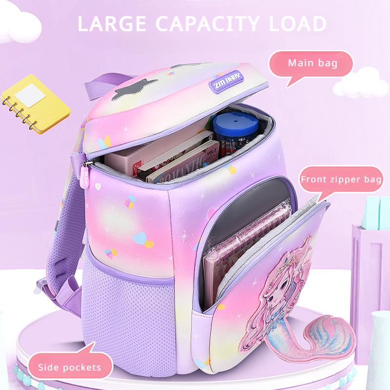 2025 Neue 3D Cartoon Kindergarten Buchtasche Niedliche Meerjungfrau Schultaschen für Mädchen 3-6 Jahre SBR Wasserdicht Rückenschutz Kinder Umhängetasche Rucksack