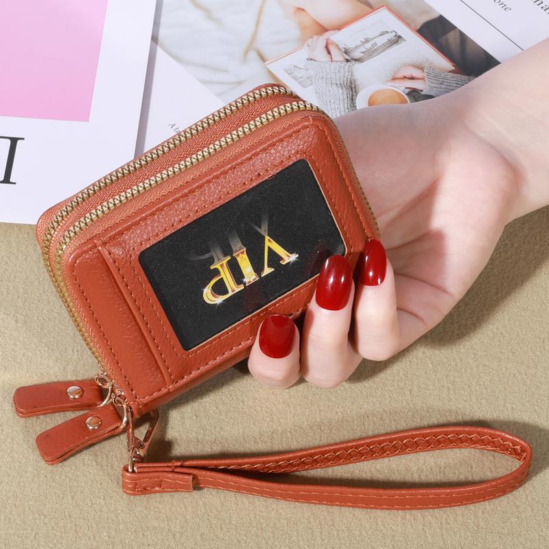 Womens Credit Card Wallet, Large Capacity Multi Card Case Wallet With ID Window, Zipper Card Cases Holder