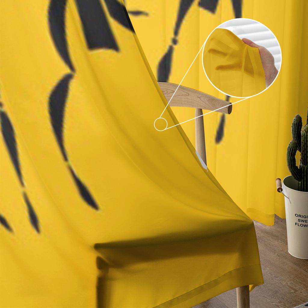 Afrikanische Schöne Frauen Gelber Tüll Transparente Vorhänge für Wohnzimmer das Zimmer Schlafzimmer Küchendekoration Voile Organza Vorhänge