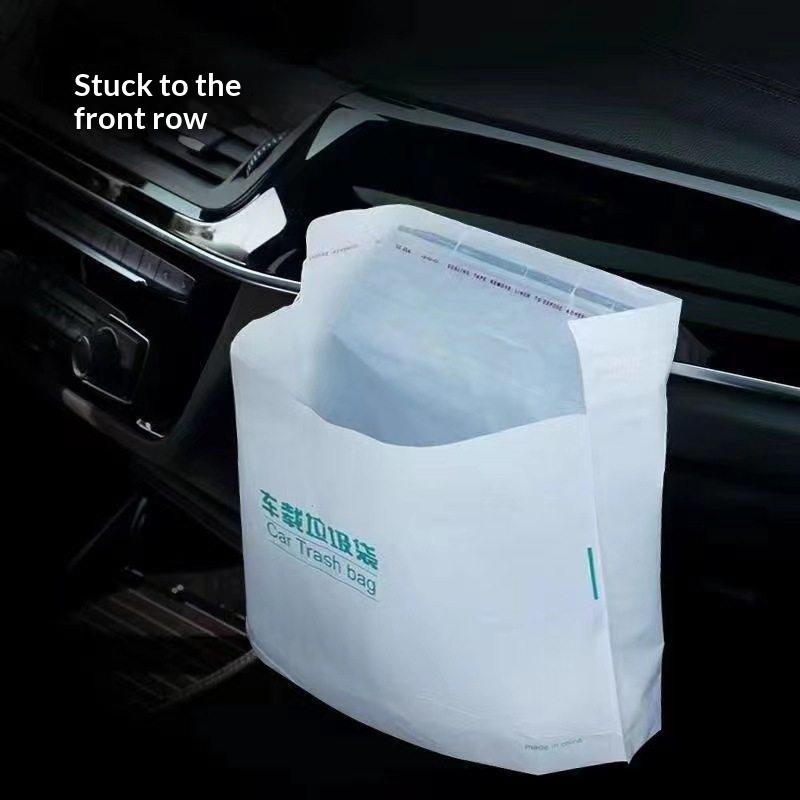 100Pcs Portable Self Adhesive Disposable Car Trash Bags Leak Proof Garbage Pouches for Travel Outdoor Trips