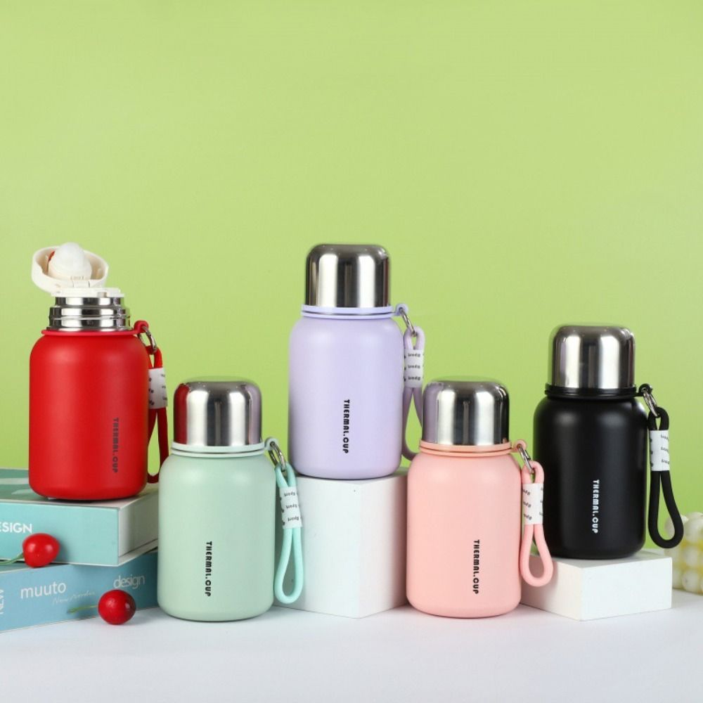 With Handle Portable Thermal Mug Stainless Steel Thermal Water Bottle  Practical Gift
