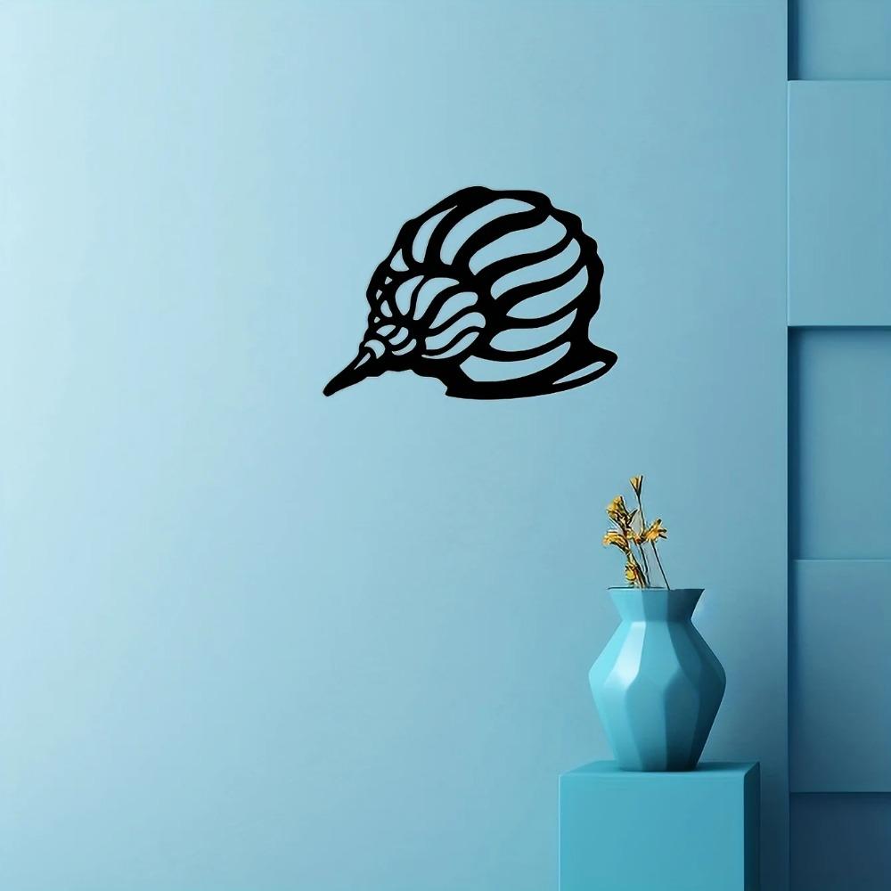 Metalowa Dekoracja Ścienna Muszla - Elegancka Naklejka Ścienna do Dekoracji Salonu, Na Zewnątrz i Sypialni | Stylowa Metalowa Zawieszka Ścienna do Domu