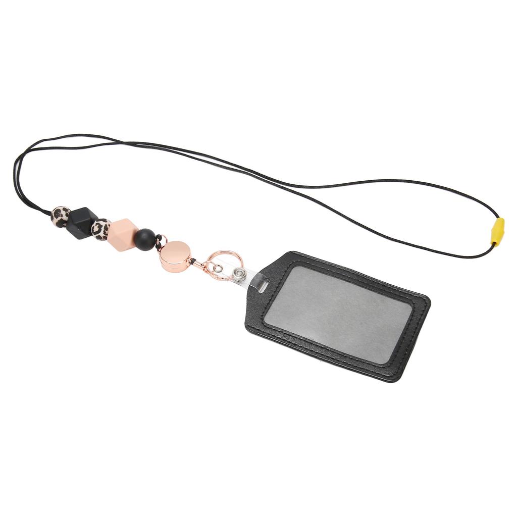 Silicone Retractable Bded Lanyard with Transparent ID Holder Multi Purpose Badge Holder for Students Worker