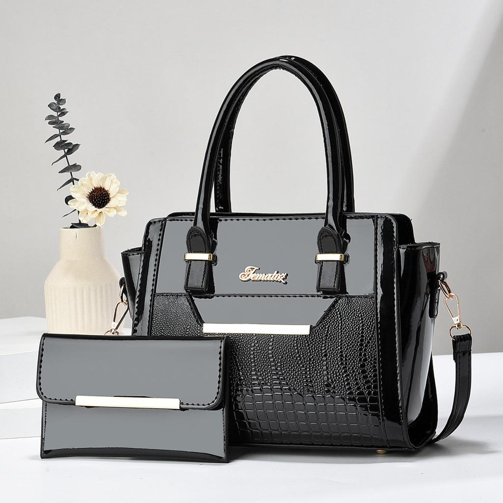 Casual Shoulder Women's Tote Bag  New Large Capacity Bright Leather Fashion Ladies Handbag Women's Shopping Messenger Bags