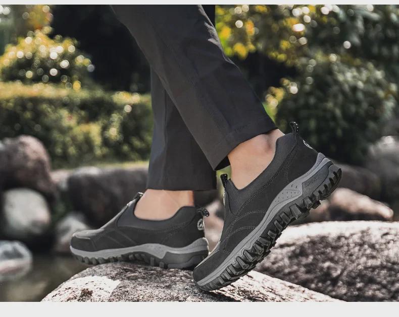 Men's Outdoor Casual Sneakers: Cross-Border Hiking & Travel Slip-Ons, Large Sizes Available
