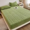 Solid Floral Color Pattern Plush Bedspread Set Mattress Full Cover Protective