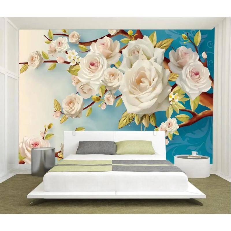 Vintage Flower Wallpaper Living Room Bedroom Background Wall Painting Home Decoration 3d Wallpaper