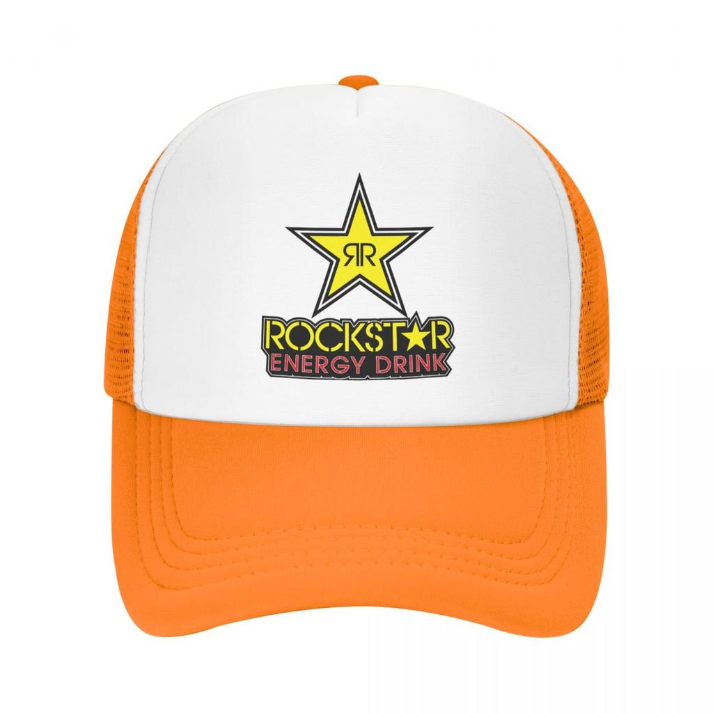 Rockstar Energy Drink Casual Plain Mesh Baseball Cap Adjustable Snapback Hats For Women Unisex Dad Trucker Hats