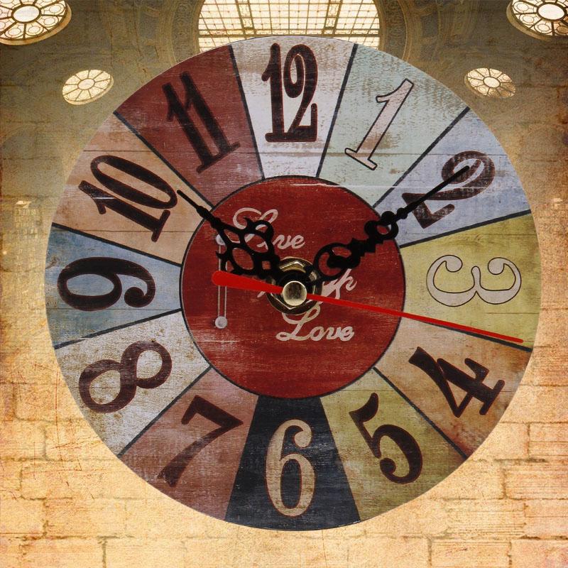 12cm Large Wall Clock Vintage Wall Clock Round Silent Clocks Wall Mount Wooden Carft Living Room Decor Room Ornaments