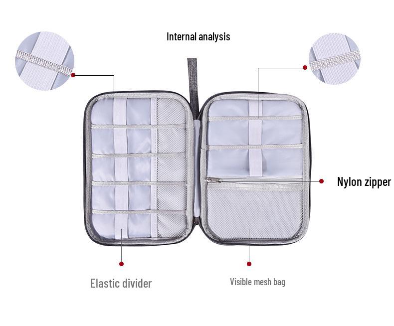 Digital Accessories Organizer: Anti-Collision Earphone Storage Bag with Large Capacity