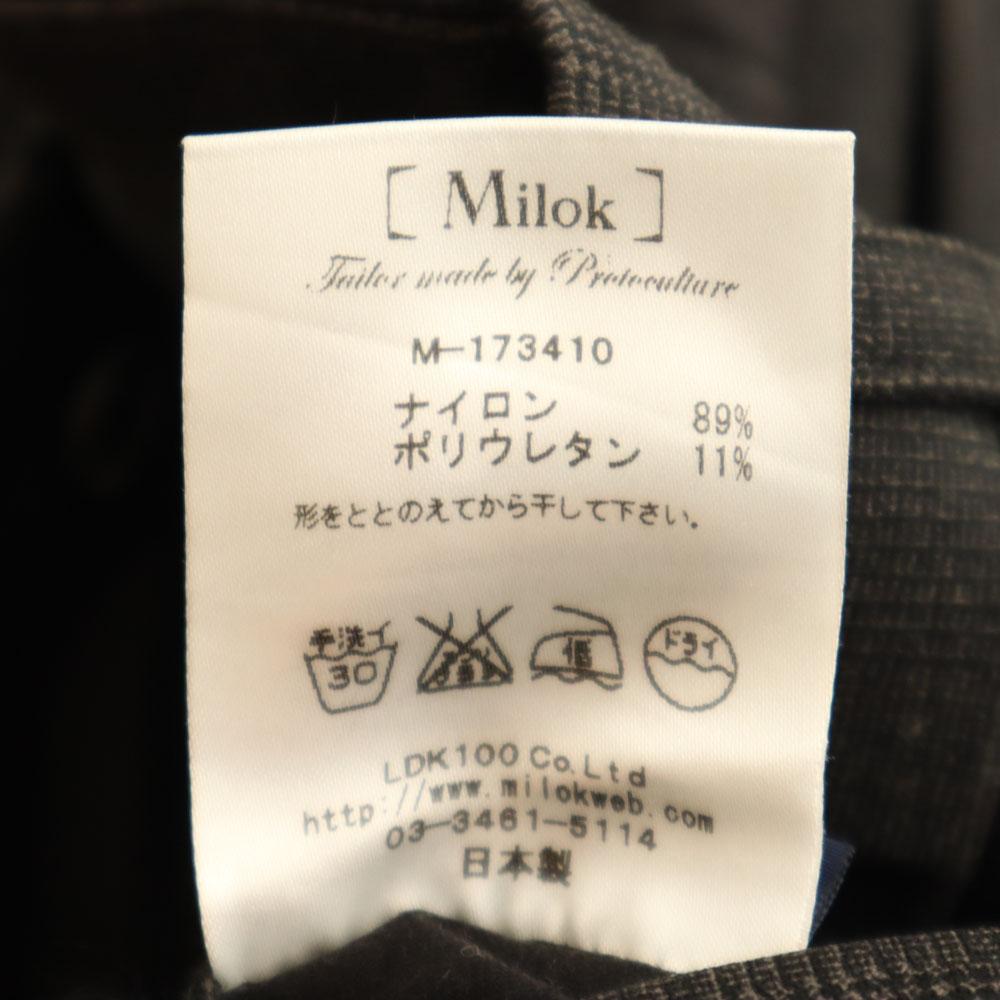 Milok made in Japan Check Pattern Tapered pants M gray stretch Men's Used