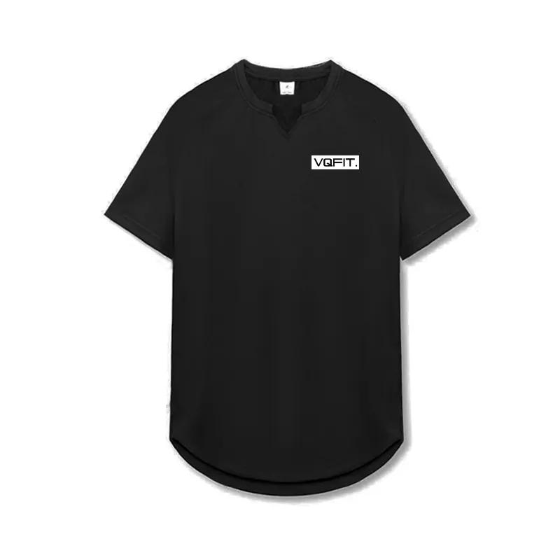 Muscleguys Men’s Sports Casual Exercise Slim Fitting V-neck Short Sleeves Tops Fitness Bodybuilder Graphic T Shirts