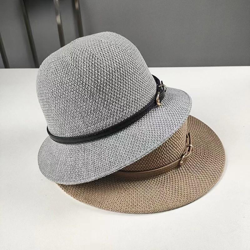 Summer Fedora Hat For Women With Breathable Polyester Knit Sun Protection Casual Beach Wear